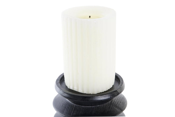 DKD Home Decor Set de 2 Portavelas de Resina Marrón y Negro