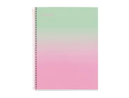 Miquelrius Cuaderno Espiral A4 80 Hojas Cuadro 5 mm Gramaje 90 g con Diseño Gradient Rosa Verde Menta
