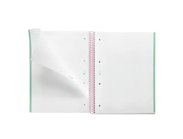 Miquelrius Cuaderno Espiral A4 80 Hojas Cuadro 5 mm Gramaje 90 g con Diseño Gradient Rosa Verde Menta