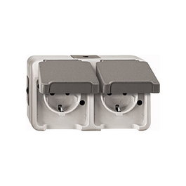 MERTEN MEG2321-8029 Toma de corriente doble Schuko gris claro