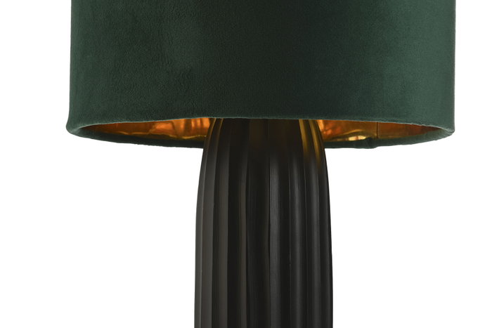 DKD Home Decor Lámpara de sobremesa de aluminio y terciopelo Verde y Negro