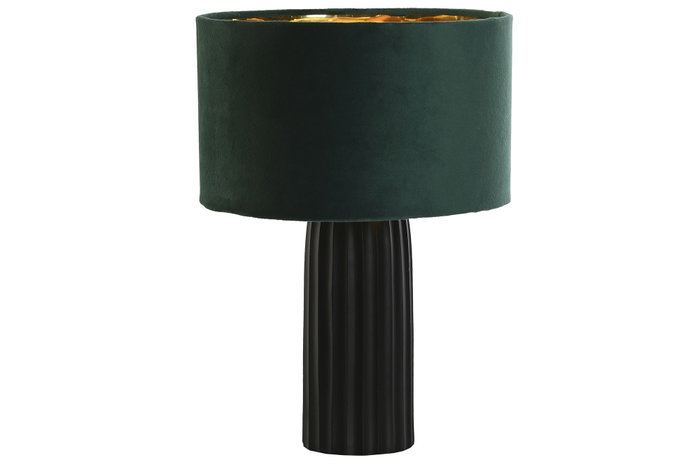 DKD Home Decor Lámpara de sobremesa de aluminio y terciopelo Verde y Negro
