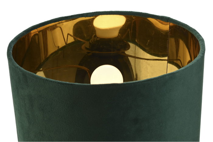 DKD Home Decor Lámpara de sobremesa de aluminio y terciopelo Verde y Negro