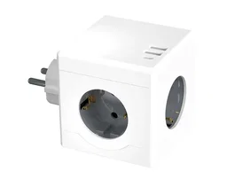 Q-Connect Power Cube 6 en 1 Regleta de Cubo con 3 Tomas, 2 USB y 1 USB-C
