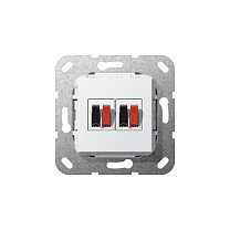 GIRA 569303 Conexión para altavoces 2 plazas Blanco puro