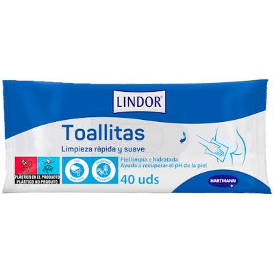 Lindor Toallitas Higiénicas, Pack de 40 Unidades