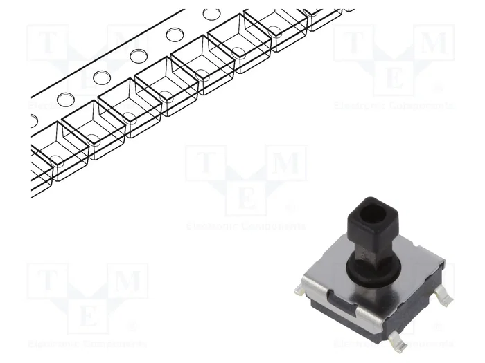 Aratas (Formerly Omron Components) Microconmutador TACT B3FS-1050P SPST-NO SMT Aratas (Formerly Omron Components) Microconmutador TACT B3FS-1050P SPST-NO SMT