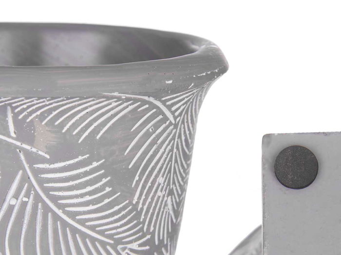 Ibergarden Copa Cemento Mediana Hojas 13.5 x 19.5 cm Gris (Set de 8)