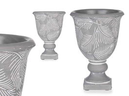 Ibergarden Copa Cemento Mediana Hojas 13.5 x 19.5 cm Gris (Set de 8)