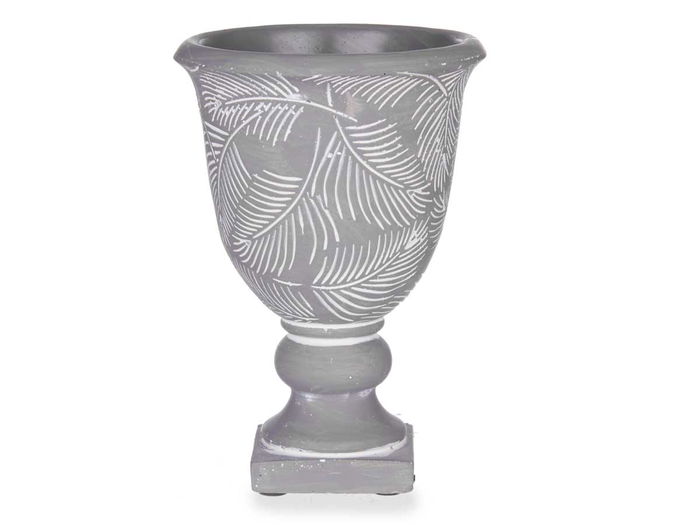 Ibergarden Copa Cemento Mediana Hojas 13.5 x 19.5 cm Gris (Set de 8)