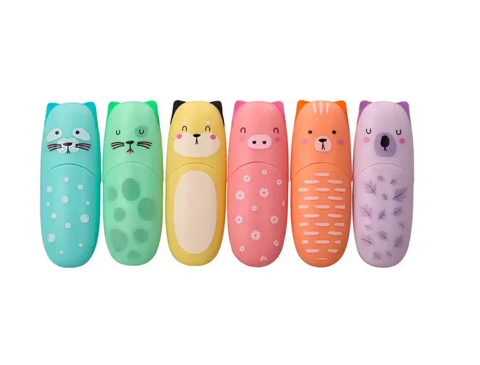 Imaginovo Rotulador Fluorescente Safari Glow Pastel Animales Caja 6 Unidades Surtidas