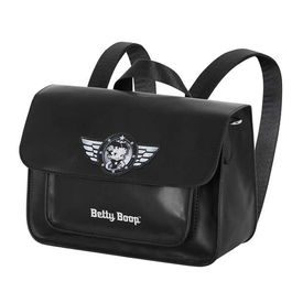Betty Boop Bolso-Mochila Satchel Motor Love Negro PVC 27 x11,5 x20 cm