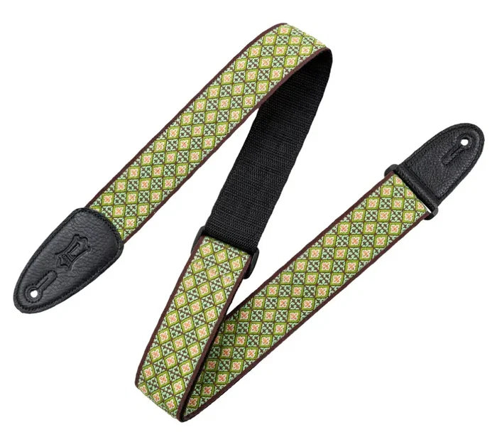 Levy's Correa Hootenanny Series 2" - Correa de Guitarra con Patrón de Mosaico Verde