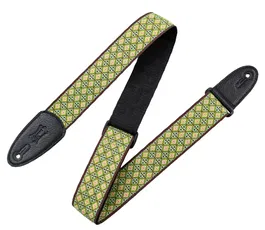 Levy's Correa Hootenanny Series 2" - Correa de Guitarra con Patrón de Mosaico Verde