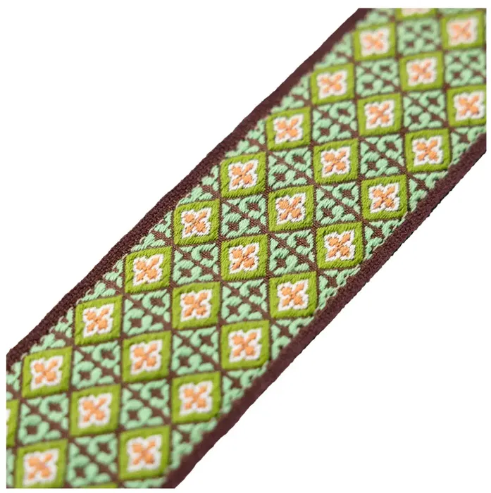 Levy's Correa Hootenanny Series 2" - Correa de Guitarra con Patrón de Mosaico Verde