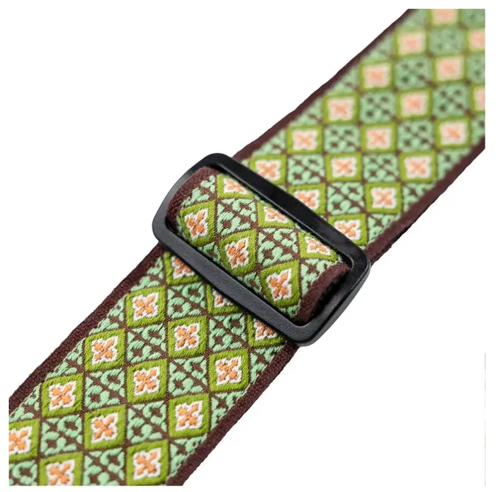 Levy's Correa Hootenanny Series 2" - Correa de Guitarra con Patrón de Mosaico Verde