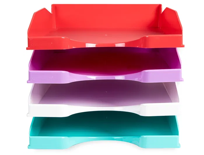 Q-connect Bandeja Sobremesa Lavanda Opaco 240x70x340 mm Plástico Alta Resistencia