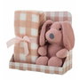Creaciones Llopis Set Manta Cuadros Rosa Palo y Perro Peluche