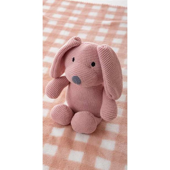 Creaciones Llopis Set Manta Cuadros Rosa Palo y Perro Peluche