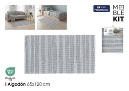 Moblekit Alfombra Algodón 65x120 Gris-Blanco