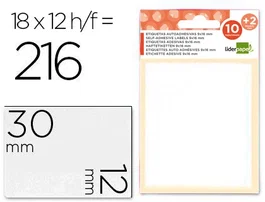 Liderpapel Etiquetas Adhesivas Blancas 12x30 mm (12 Hojas)
