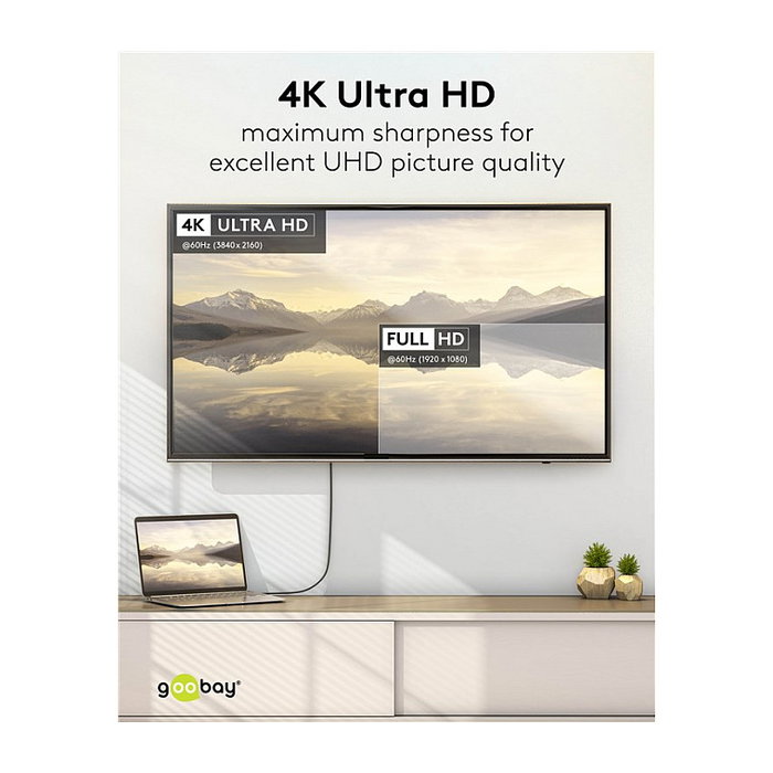 Goobay Adaptador USB-C a DisplayPort 4K 60Hz, 2 Metros, Negro Goobay Adaptador USB-C a DisplayPort 4K 60Hz, 2 Metros, Negro