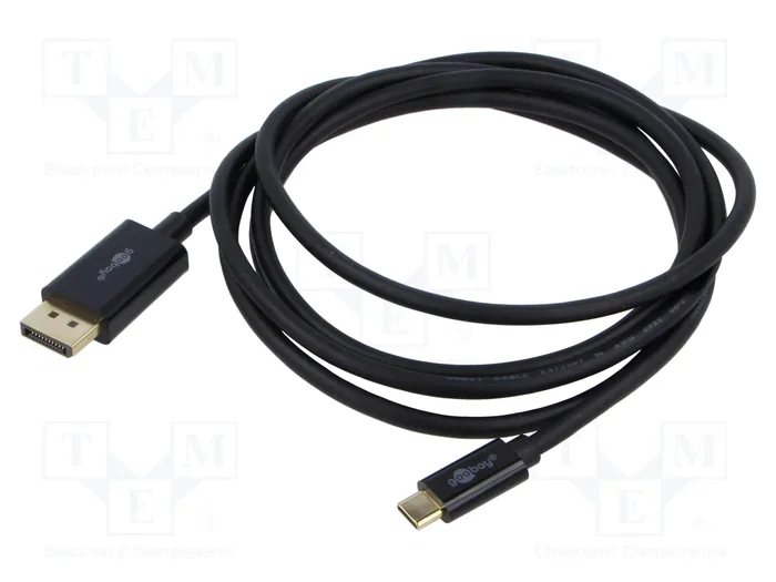 GOOBAY Cable Adaptador USB-C a DisplayPort 4K, 2m, Negro GOOBAY Cable Adaptador USB-C a DisplayPort 4K, 2m, Negro
