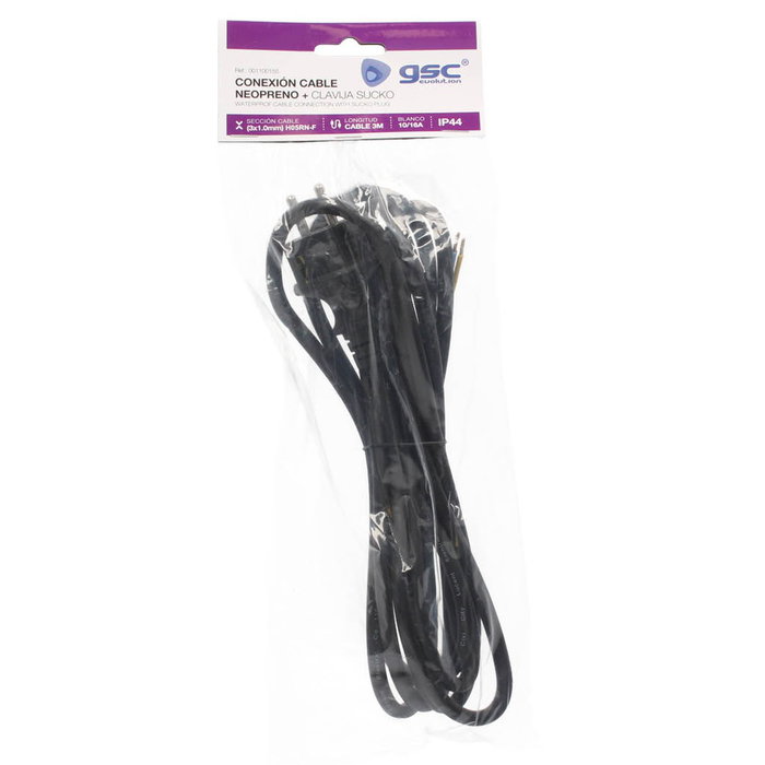 GSC Evolution Conexión cable PVC + sucko (3x1.0mm) 3M Negro GSC Evolution Conexión cable PVC + sucko (3x1.0mm) 3M Negro