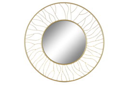DKD Home Decor Espejo Dorado 2 x 70 x 70 cm Hierro Cristal
