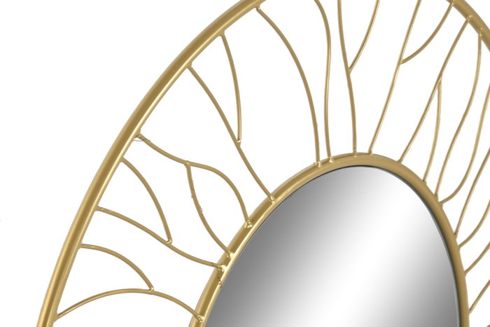 DKD Home Decor Espejo Dorado 2 x 70 x 70 cm Hierro Cristal