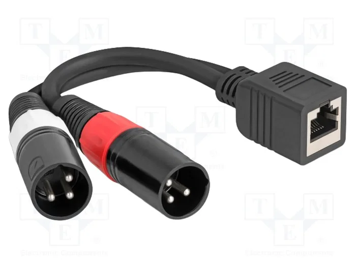 DeLOCK 88179 Cable adaptador RJ45 hembra a 2 x XLR 3 pin macho negro 20 cm DeLOCK 88179 Cable adaptador RJ45 hembra a 2 x XLR 3 pin macho negro 20 cm