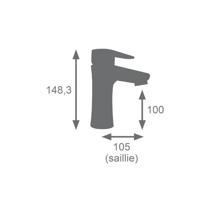 Edouard Rousseau Grifo Monomando para Lavabo Onabi - Acero Inoxidable Cepillado - Cartucho Cerámico 35 mm - Ahorro de Agua - AAAQX09909