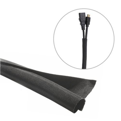Vivolink Funda de gestión de cables trenzada blanca de 25m ø10mm