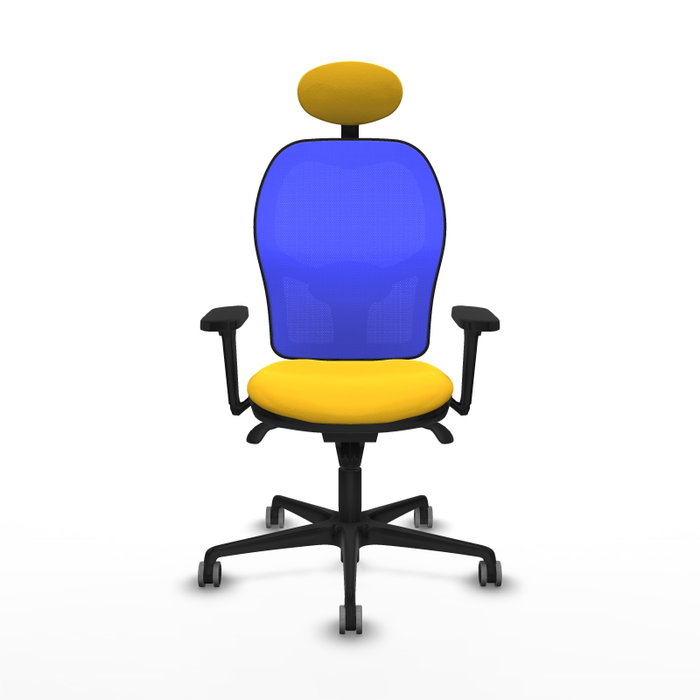 PIQUERAS Y CRESPO Silla de oficina Jorquera, Similpiel Amarillo y Malla Azul PIQUERAS Y CRESPO Silla de oficina Jorquera, Similpiel Amarillo y Malla Azul
