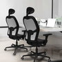 PIQUERAS Y CRESPO Silla de oficina Jorquera, Similpiel Amarillo y Malla Azul