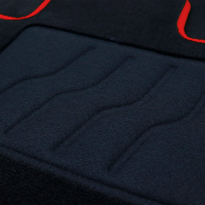 OCC Design Alfombrilla a Medida Honda Civic X (2017-Presente) 5 Piezas con Ribete Rojo