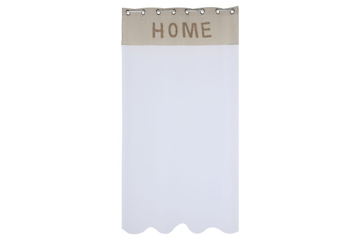 DKD Home Decor Nature23 Cortina Boho Blanco Natural 260 x 140 cm (2 Unidades) Poliéster Algodón