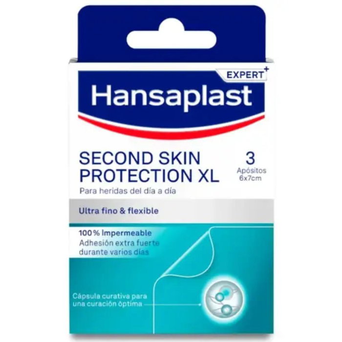 Hansaplast Second Skin Protection Apósitos Hidrocoloides XL, 3 Unidades