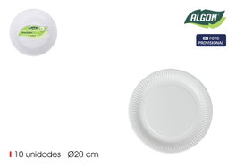 Algon Set de 24 Platos Desechables de 20 cm