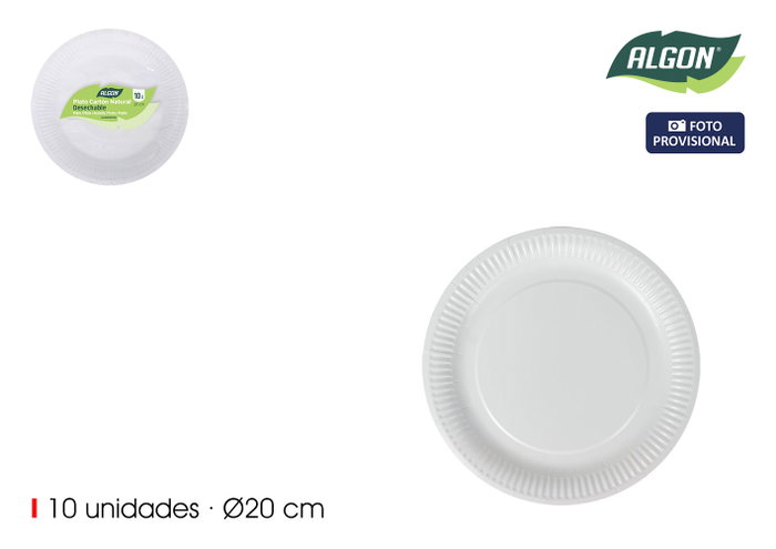 Algon Set de 24 Platos Desechables de 20 cm Algon Set de 24 Platos Desechables de 20 cm