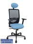 Piqueras Y Crespo Silla Zulema con Mecanismo Sincro, Malla Negra y Asiento Azul Cielo