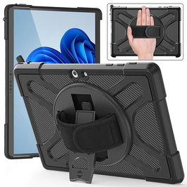 eSTUFF Funda ATLANTA Defender Negra para Microsoft Surface Go 4/Go 3/Go 2 con Soporte Giratorio y Protección de Esquinas