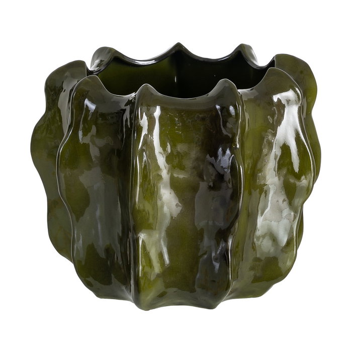 Ixia Macetero Decorativo de Cerámica Verde 35 x 35 x 34 cm Ixia Macetero Decorativo de Cerámica Verde 35 x 35 x 34 cm