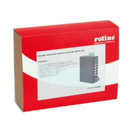 ROLINE Switch Industrial Unmanaged, 6 Puertos RJ-45 + 2 Puertos SC, Full Duplex, 106 x 40 x 140 mm