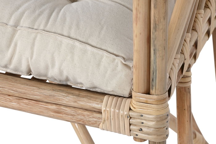 DKD Home Decor Silla Bali2 Ratán Bambú Natural Beige 61 x 87 x 58 cm