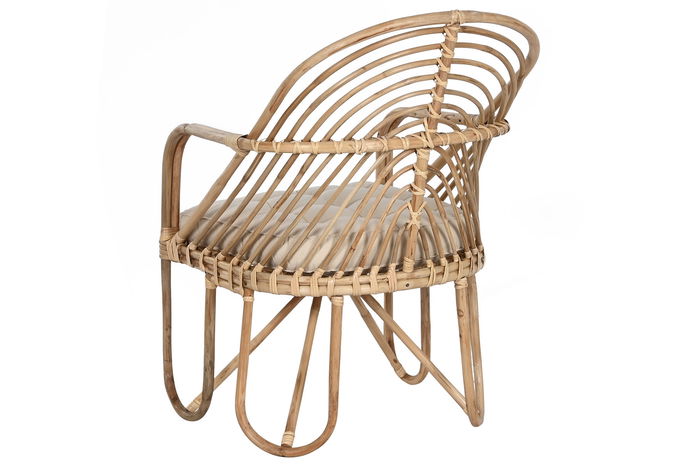 DKD Home Decor Silla Bali2 Ratán Bambú Natural Beige 61 x 87 x 58 cm