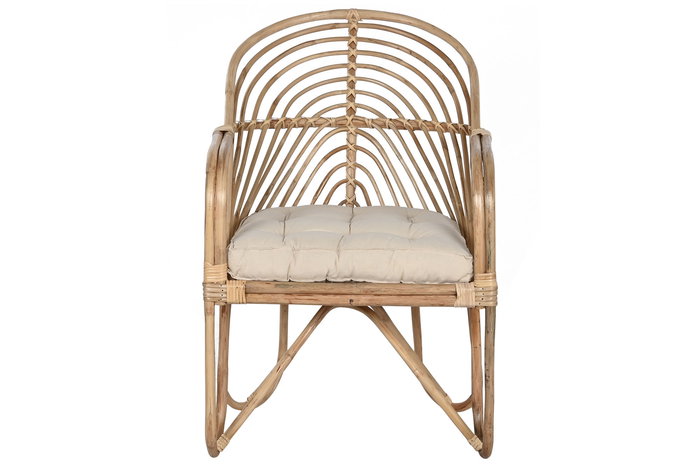 DKD Home Decor Silla Bali2 Ratán Bambú Natural Beige 61 x 87 x 58 cm