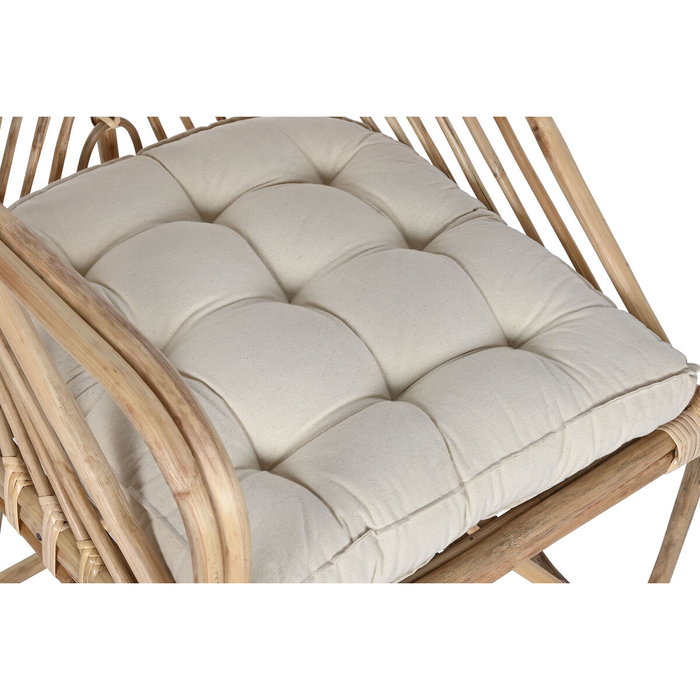 DKD Home Decor Silla de Ratán y Bambú Natural y Beige DKD Home Decor Silla de Ratán y Bambú Natural y Beige