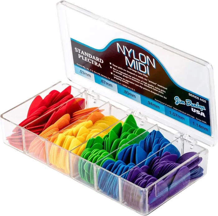 DUNLOP 216 Ud. Púas Nylon Midi Standard - 6 Medidas