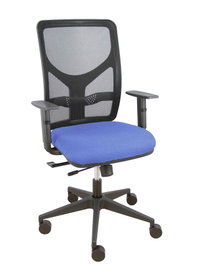 PIQUERAS Y CRESPO Silla de oficina Motilla con mecanismo Sincro/Traslack, Azul claro y Negro